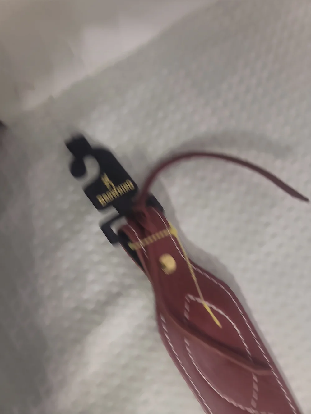 Browning Maroon Leather Rifle Sling with White Contrast Stitching